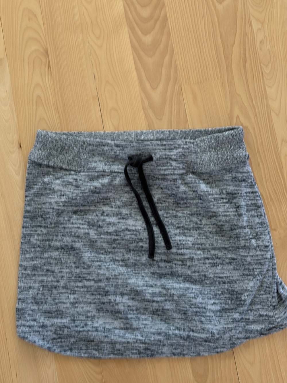 Athleta Casual Grey Drawstring Knit Skirt